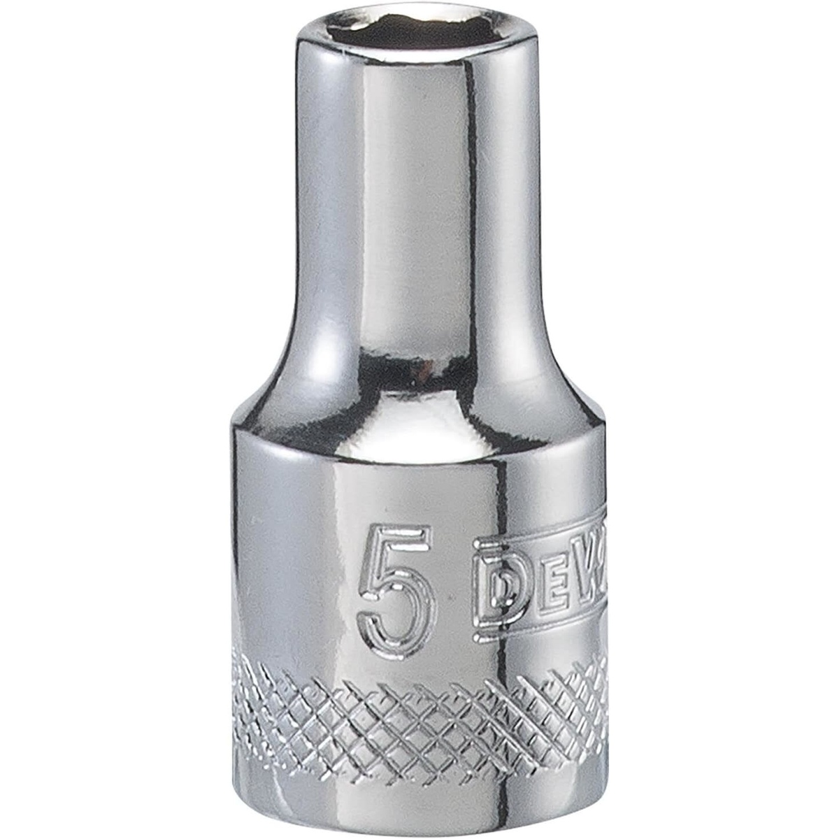 DEWALT 5 mm 1/4 Inch Drive 6-Point Metric Deep Impact Socket deep socket for small metric fastening work on recessed nuts and studs in shop service conditions