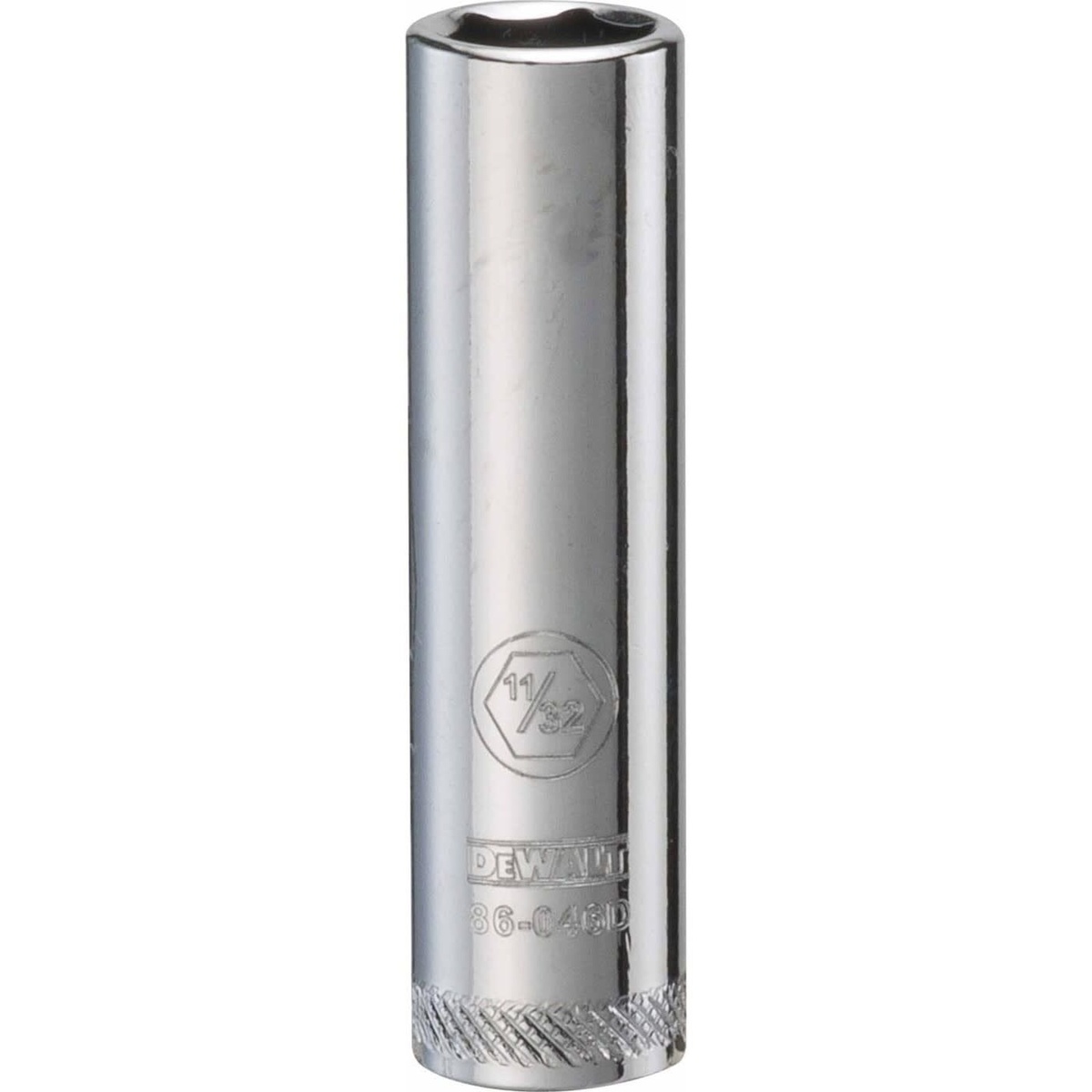 DEWALT 11/32 Inch - 1/4 Inch Drive 6-Point Imperial Deep Socket single chrome deep socket for SAE fastening and mechanical repair work