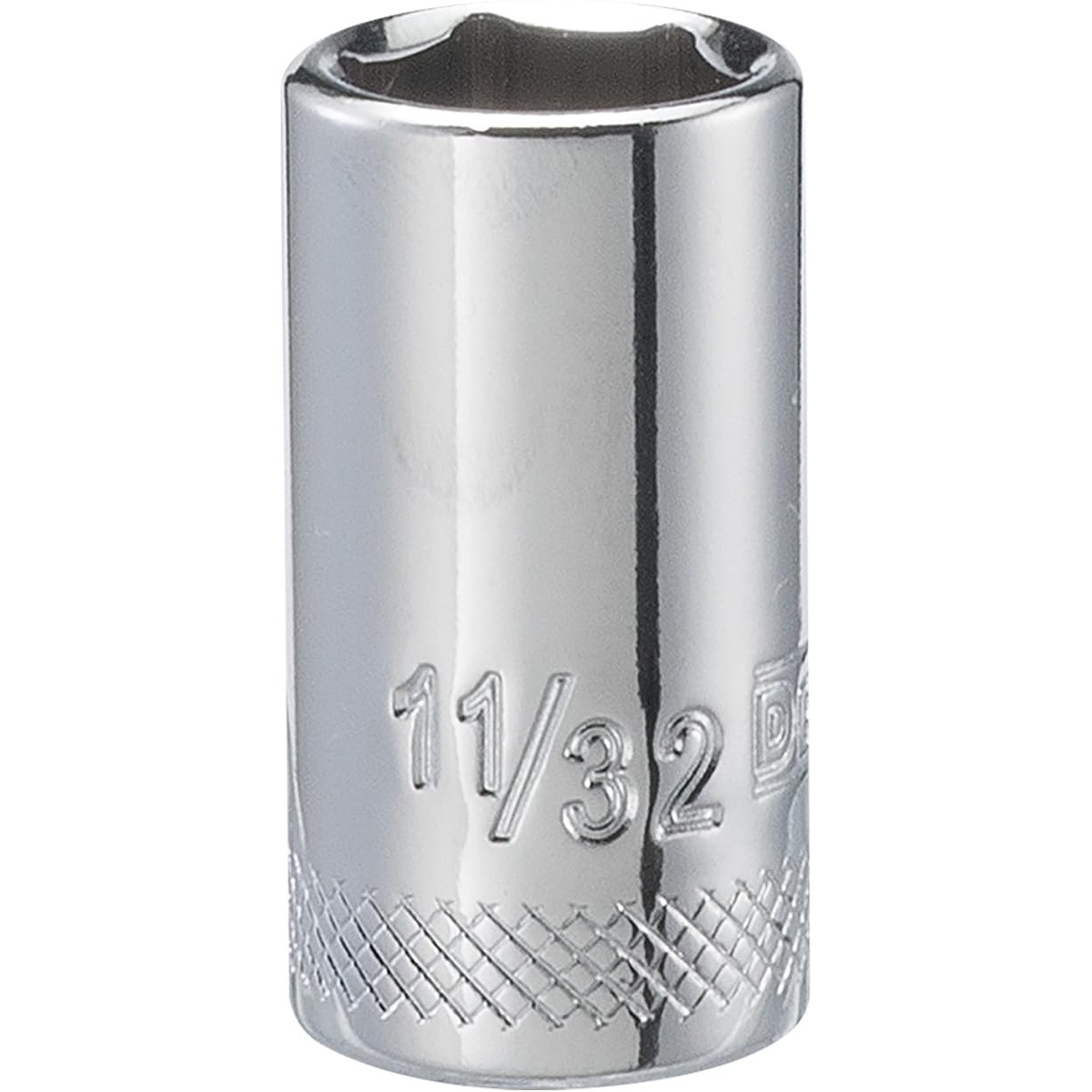 DEWALT DWMT86027OSP 6 Point 1/4'' Drive Socket 11/32'' SAE polished chrome socket for small fastener work in automotive and shop repair