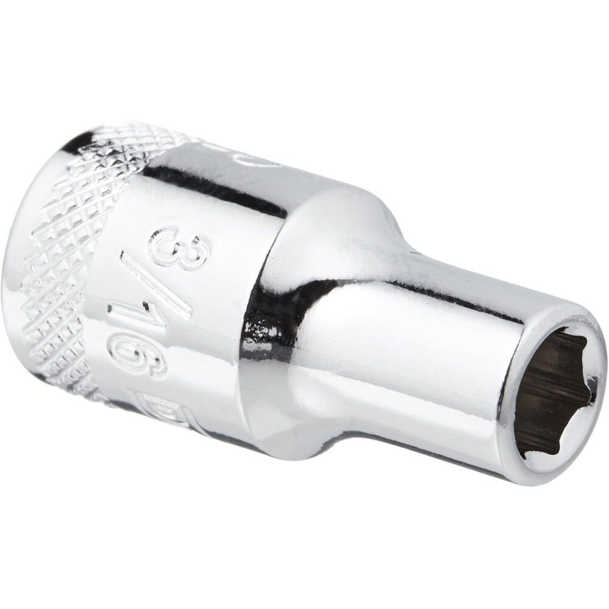 DeWalt DWMT86022OSP 3/16 in. 1/4 in. drive 6-point standard socket shown as a chrome hand socket for mechanical fastening and shop maintenance work