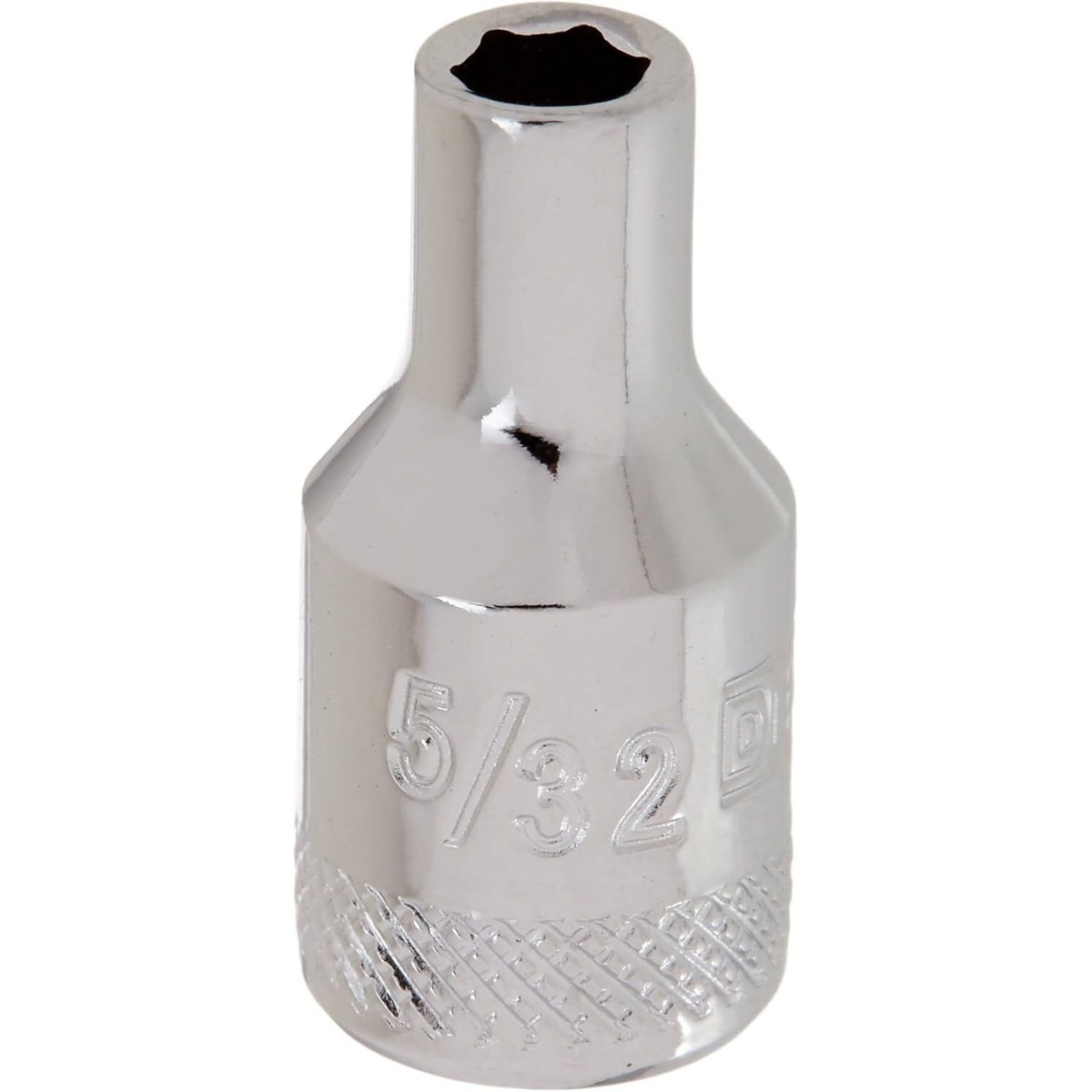 DEWALT 5/32 Inch - 1/4 Inch Drive 6-Point Imperial Standard Socket with polished chrome finish for small SAE fastening and repair work in a shop or garage