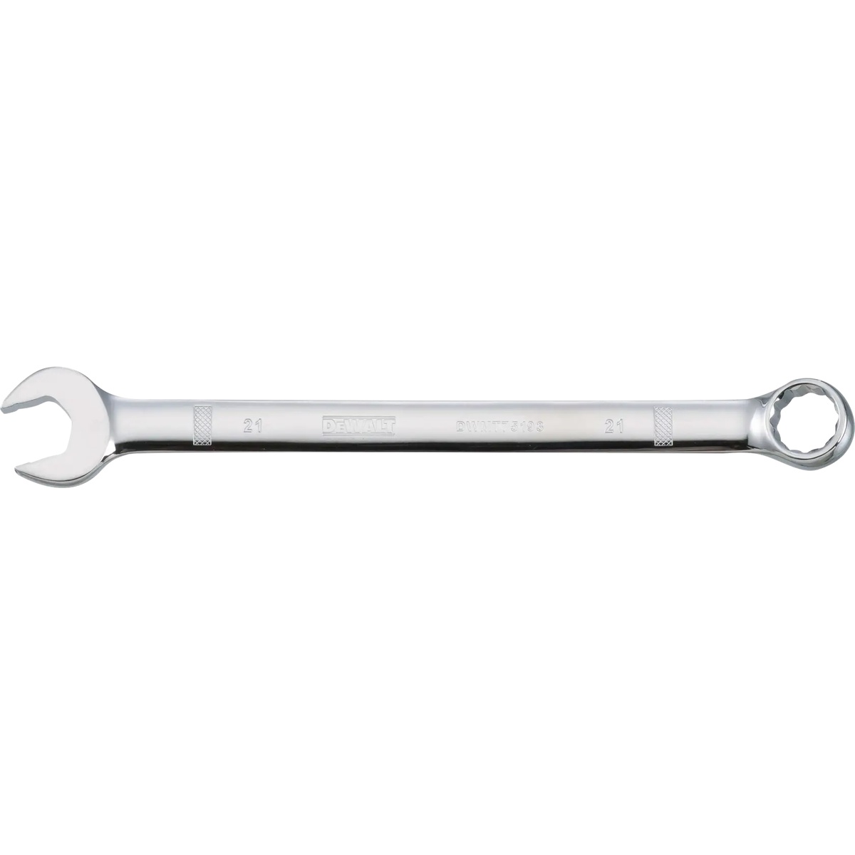 DeWalt DWMT75193OSP 21mm Metric Combination Wrench with open end and box end on a clean background for mechanical fastening and service work
