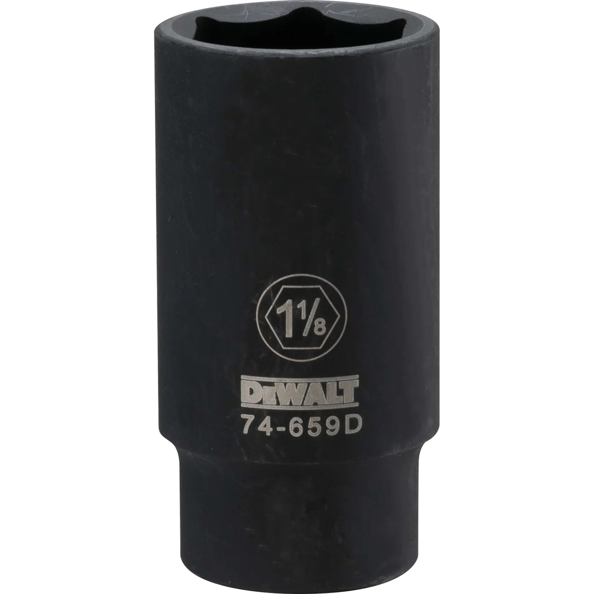 DeWalt DWMT74659OSP 1/2-In. Drive 6-Point 1-1/8-In. Standard SAE Deep Impact Socket product view for recessed fastener removal in automotive and shop work