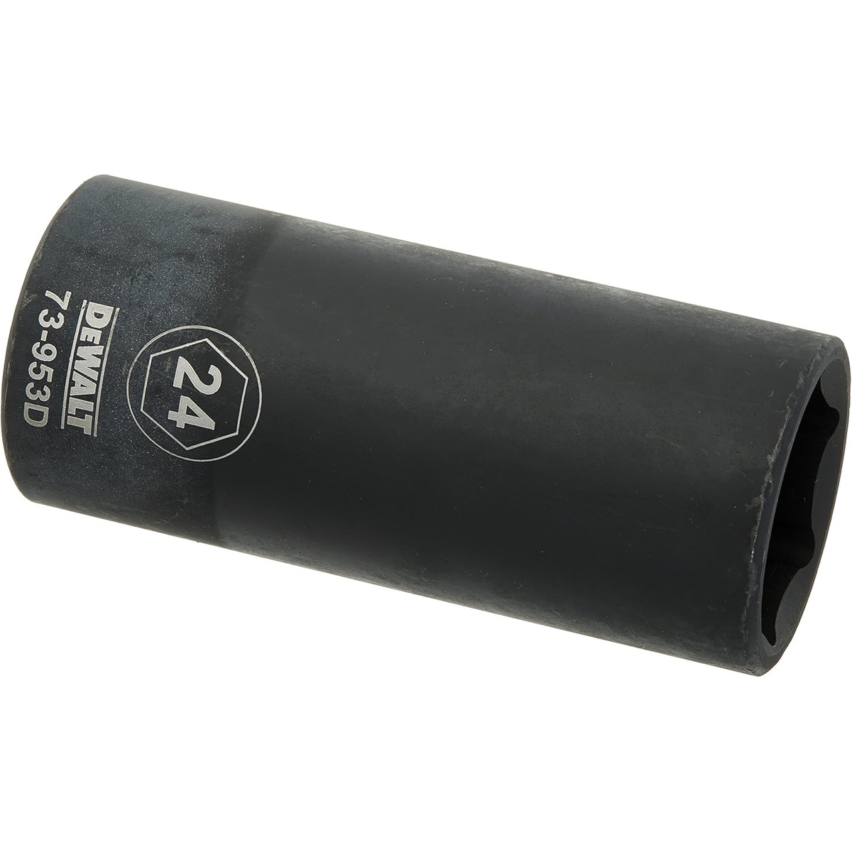 DeWalt DWMT73953OSP 1/2 inch drive 24 mm 6-point deep impact socket for removing and installing larger metric fasteners in automotive and equipment service work
