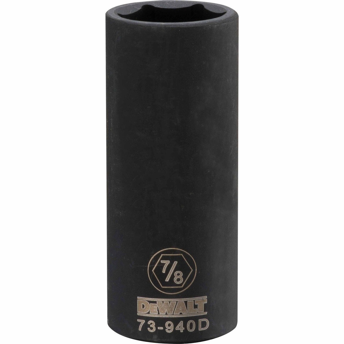 DeWalt DWMT73940OSP deep impact socket 7/8 inch SAE shown as a 1/2 inch drive socket for mechanical fastening work in automotive and shop settings