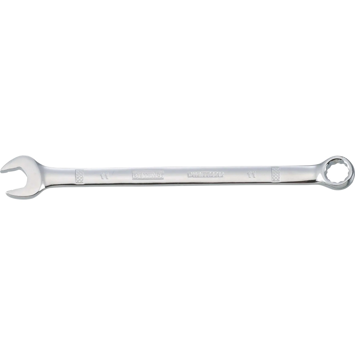 DeWalt DWMT72212OSP 11-mm Metric Combination Wrench product view showing the open end and box end for mechanical fastening and service work