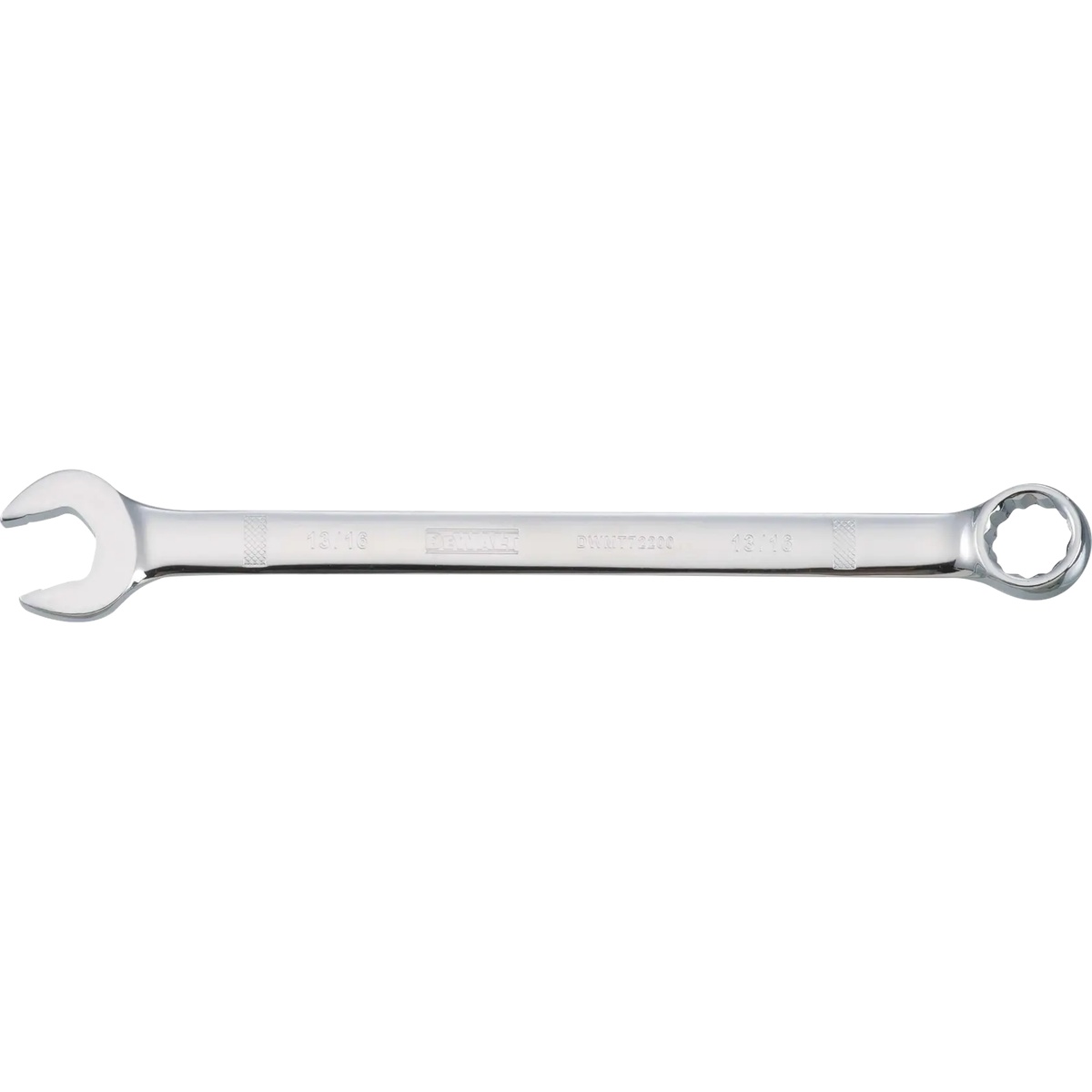 DeWalt DWMT72200OSP 13/16-In (21-mm) Standard (SAE) Combination Wrench shown as a full-length mechanic's hand tool for shop and maintenance fastening work