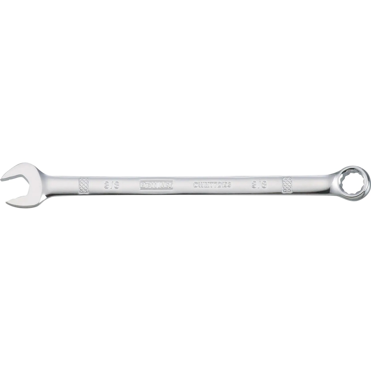 DeWalt DWMT72193OSP 3/8-In 12-Point Standard SAE combination wrench shown as a full-length hand tool for automotive and general fastening work
