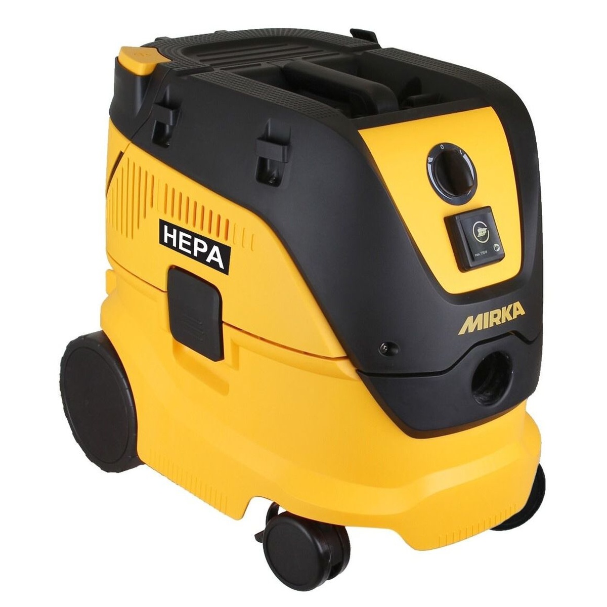 Mirka Dust Extractor 1230 HEPA PC 120V dust extractor for sanding dust collection in a workshop setting