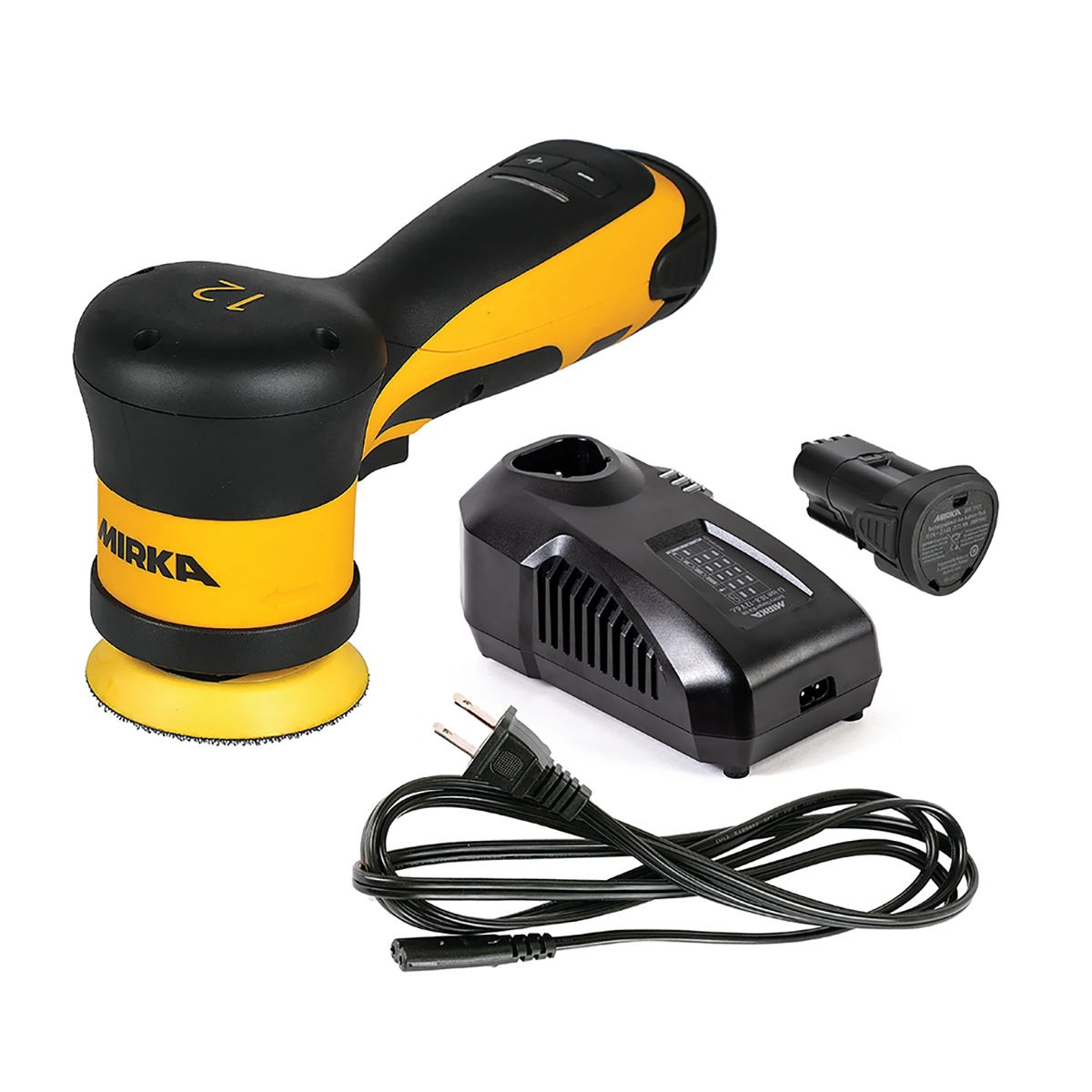 Mirka AROP-B 3 in cordless random orbital polisher kit with charger and battery for professional polishing and finishing work