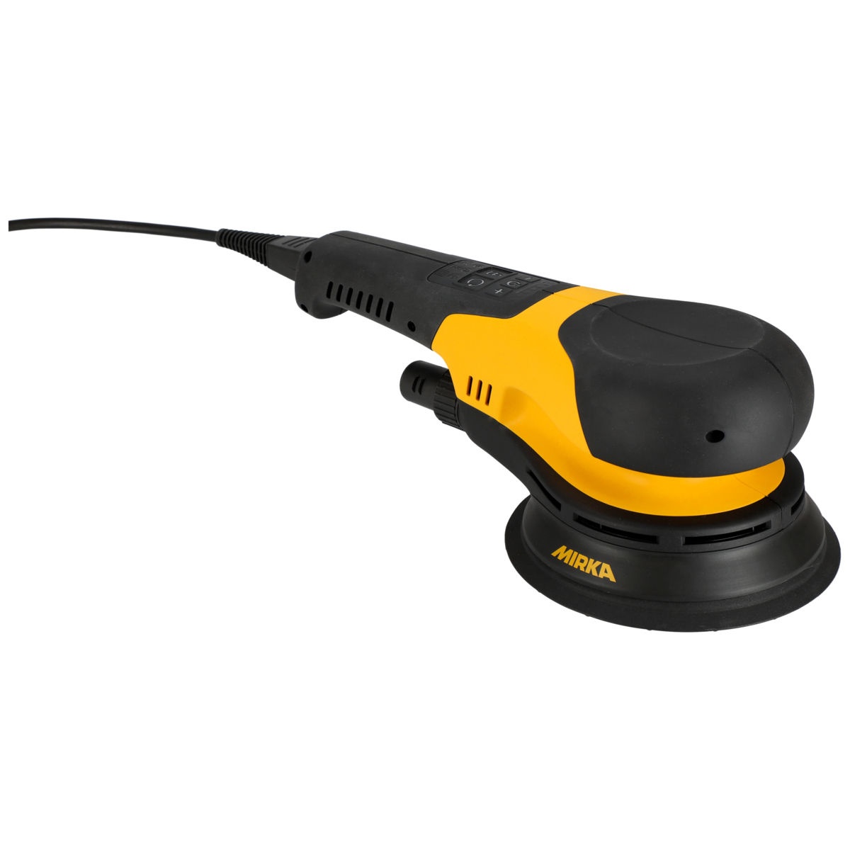 Mirka DEROS RS 600X 6 Inch Rotary Sander ready for heavy surface sanding on wood, paint, concrete, and solid surface jobs