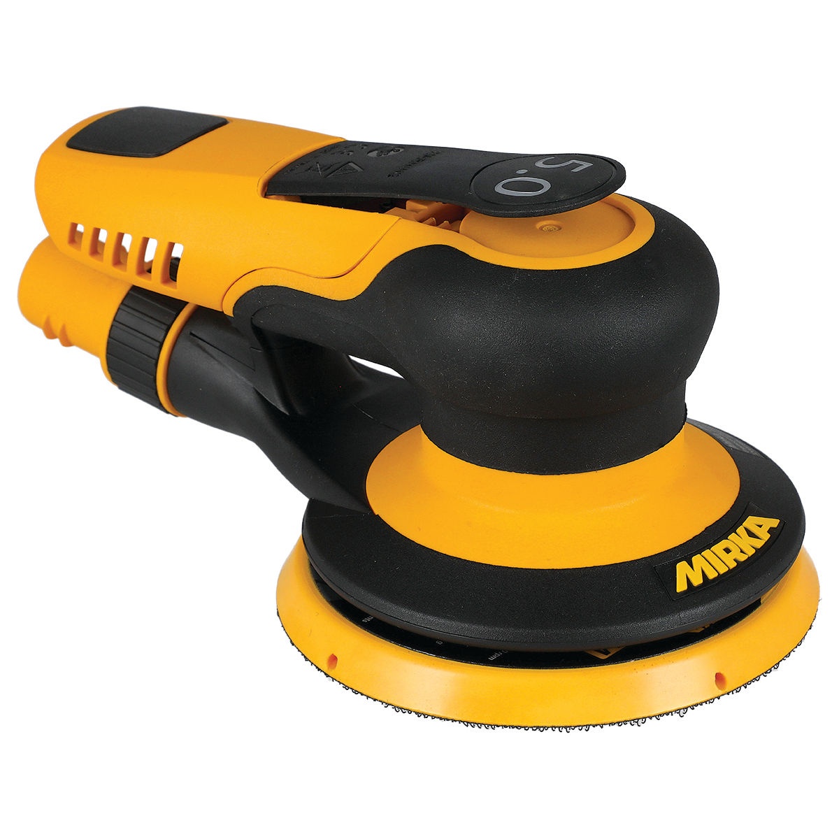 Mirka MRP-650SGV PROS Sander 6 inch 5 mm lightweight body and top grip design for extended finish sanding and panel prep work