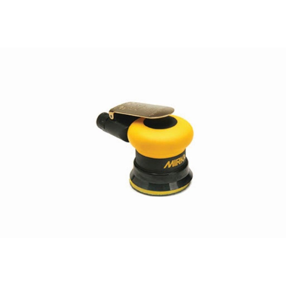 Mirka MR-350 Finishing Sander with 3 inch hook and loop backup pad for finish sanding small panels, repair spots, and detail surface prep