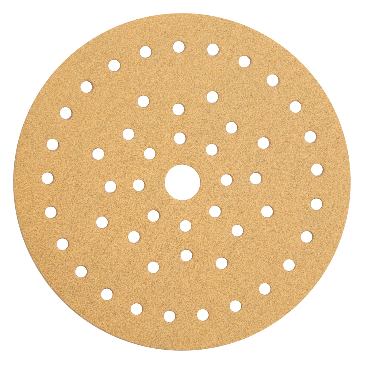 Mirka Gold 6 inch Grip Multifit sanding disc with Multifit hole pattern for fine finish sanding and dust extraction on painted and primed surfaces