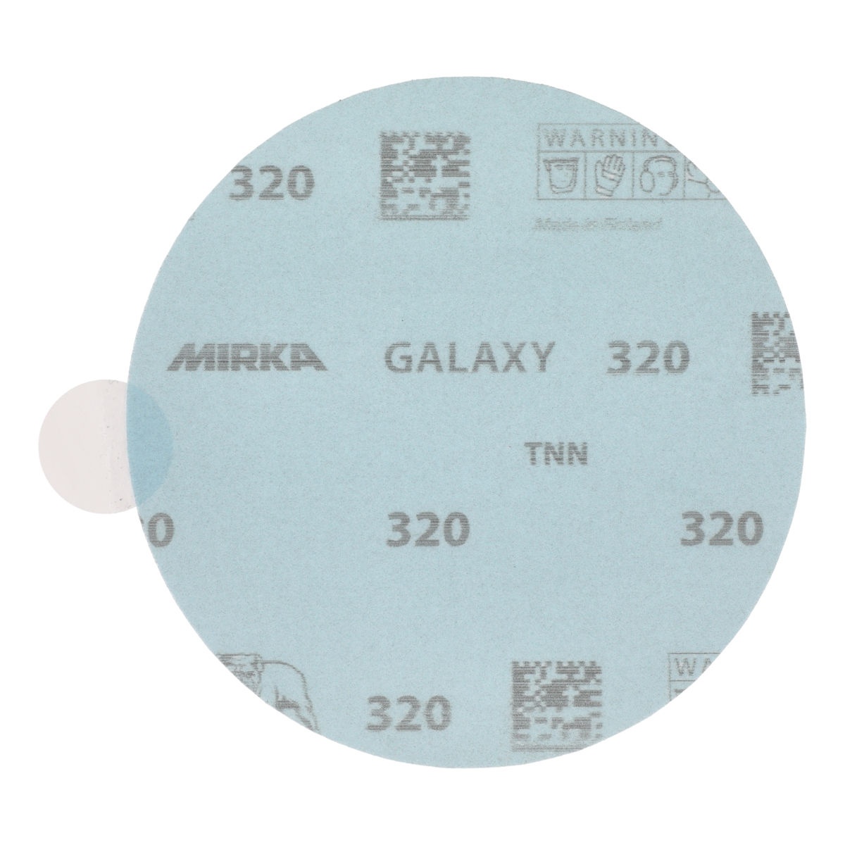 Mirka GALAXY 5 in. PSA w/Quick Peel Tab Sanding Disc 80 Grit abrasive face for dust-resistant sanding on automotive, marine, and woodworking surfaces