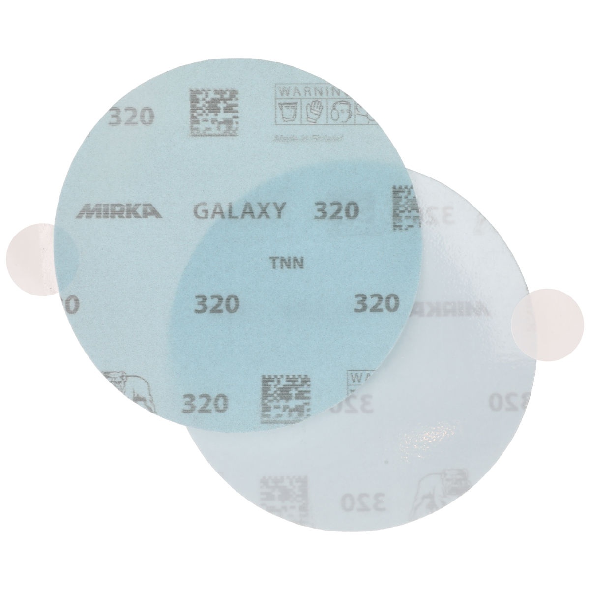Mirka GALAXY 5 in. PSA w/Quick Peel Tab Sanding Disc 80 Grit showing film-backed abrasive disc and PSA backing for shop sanding and surface prep work