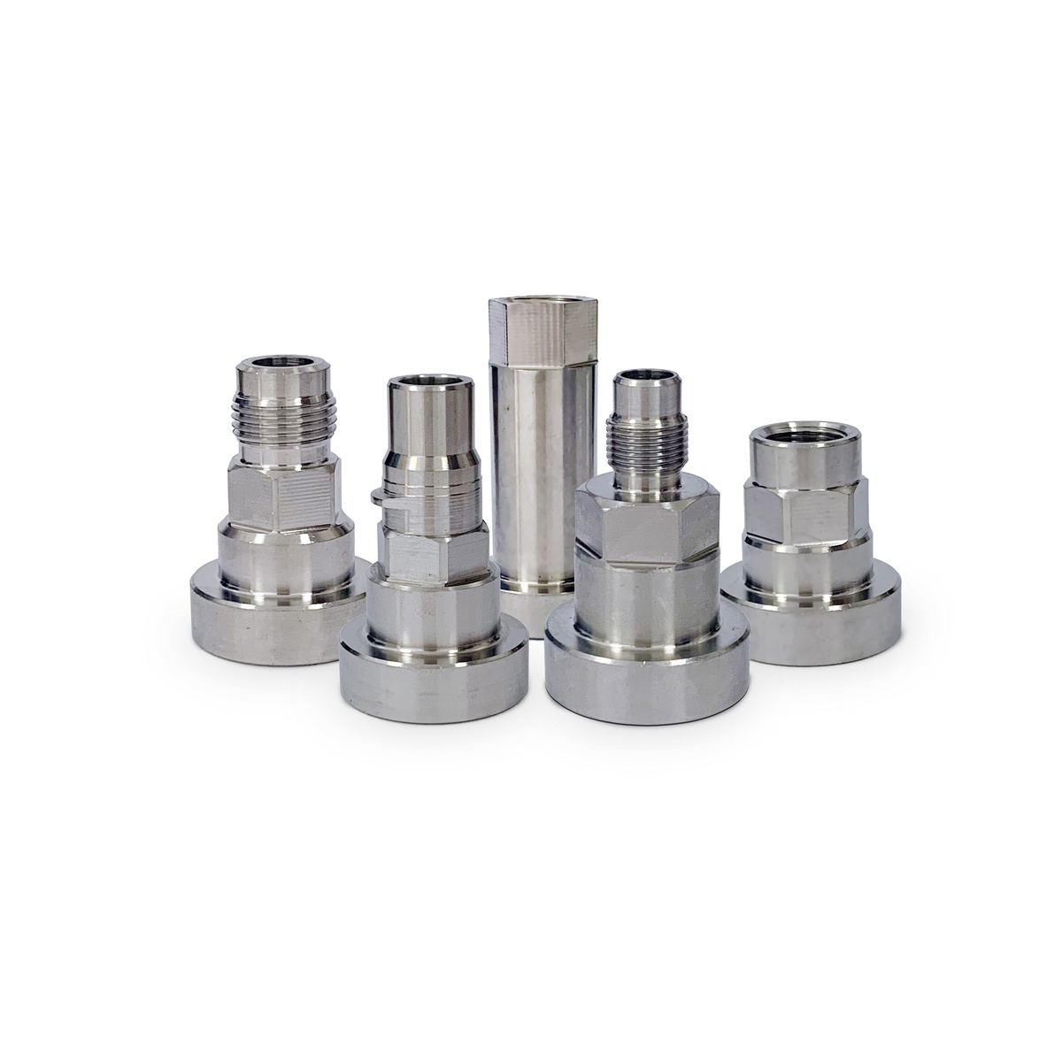Mirka Stainless Steel PCS Spray Gun Adapter size options for matching a spray gun to a paint cup system