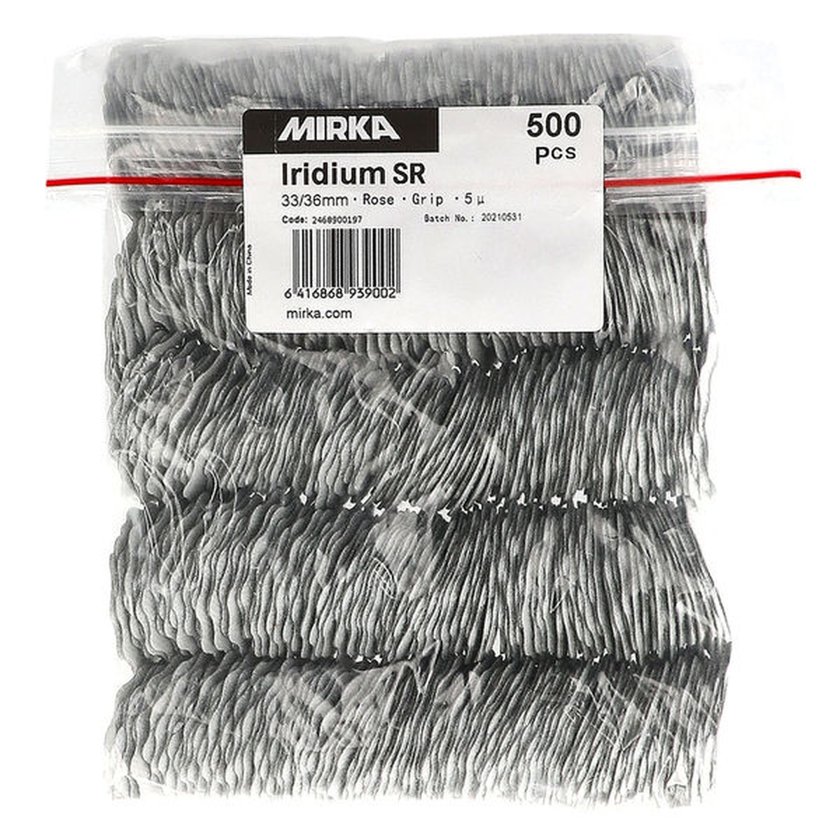 Mirka Iridium SR Rosette Grip finishing abrasive pack for automotive refinishing and collision repair work