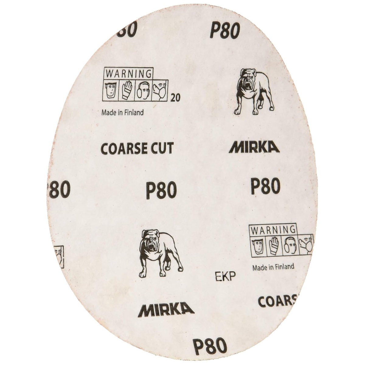 Mirka 40-341-080 Coarse Cut PSA Disc 6 inch P80 sanding disc for coarse sanding and surface prep on metal, filler, and composite materials
