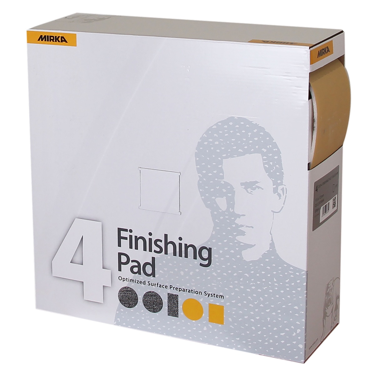 Mirka OSP-4 Finishing 4.5 inch x 5 inch Plain finishing pad box for sanding and surface preparation in automotive paint, primer, and refinishing work