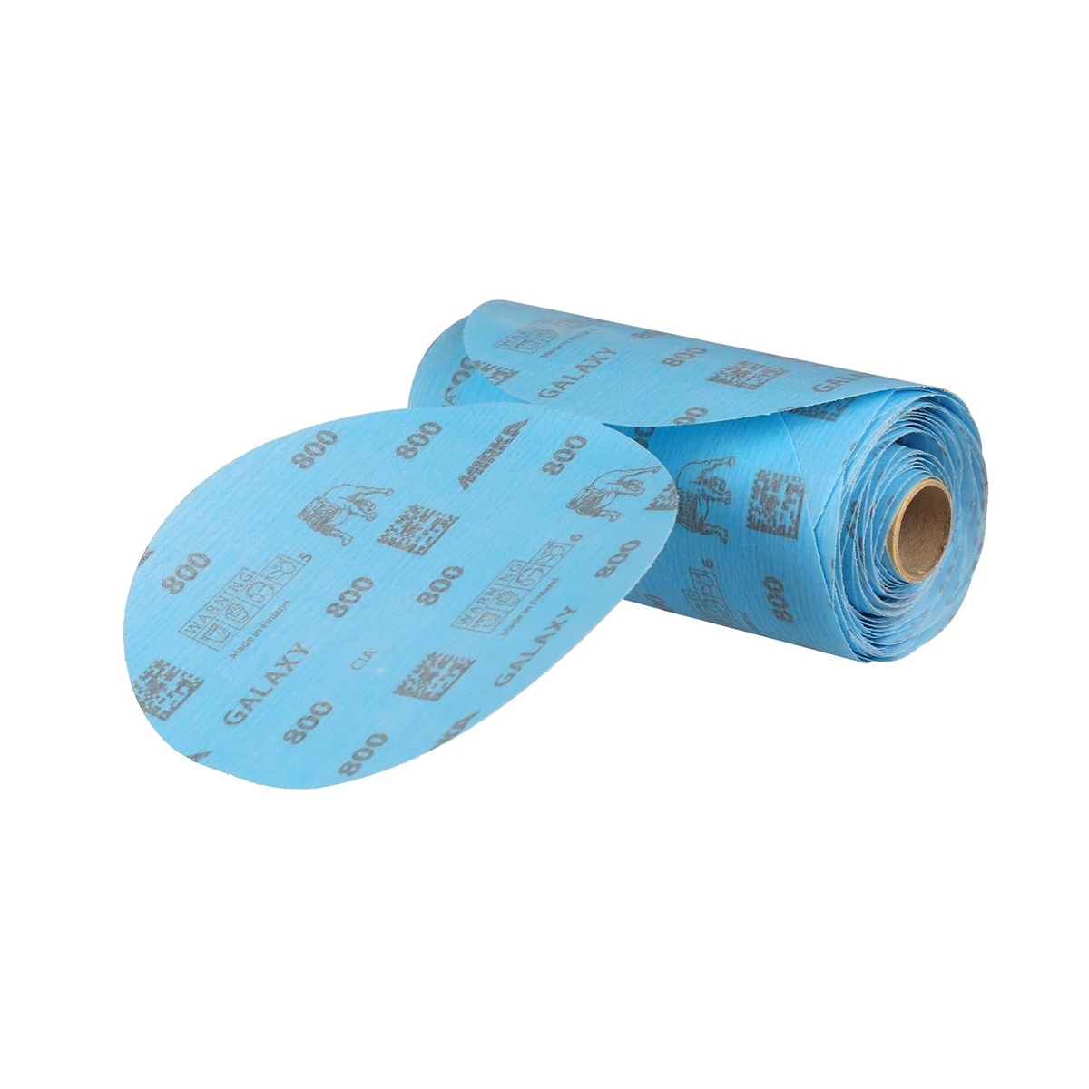 Mirka Galaxy Sandpaper 6 inch - Grit 800 PSA sanding disc linkroll with loose finishing disc for fine sanding on epoxy resin, wood, metal, and coating prep