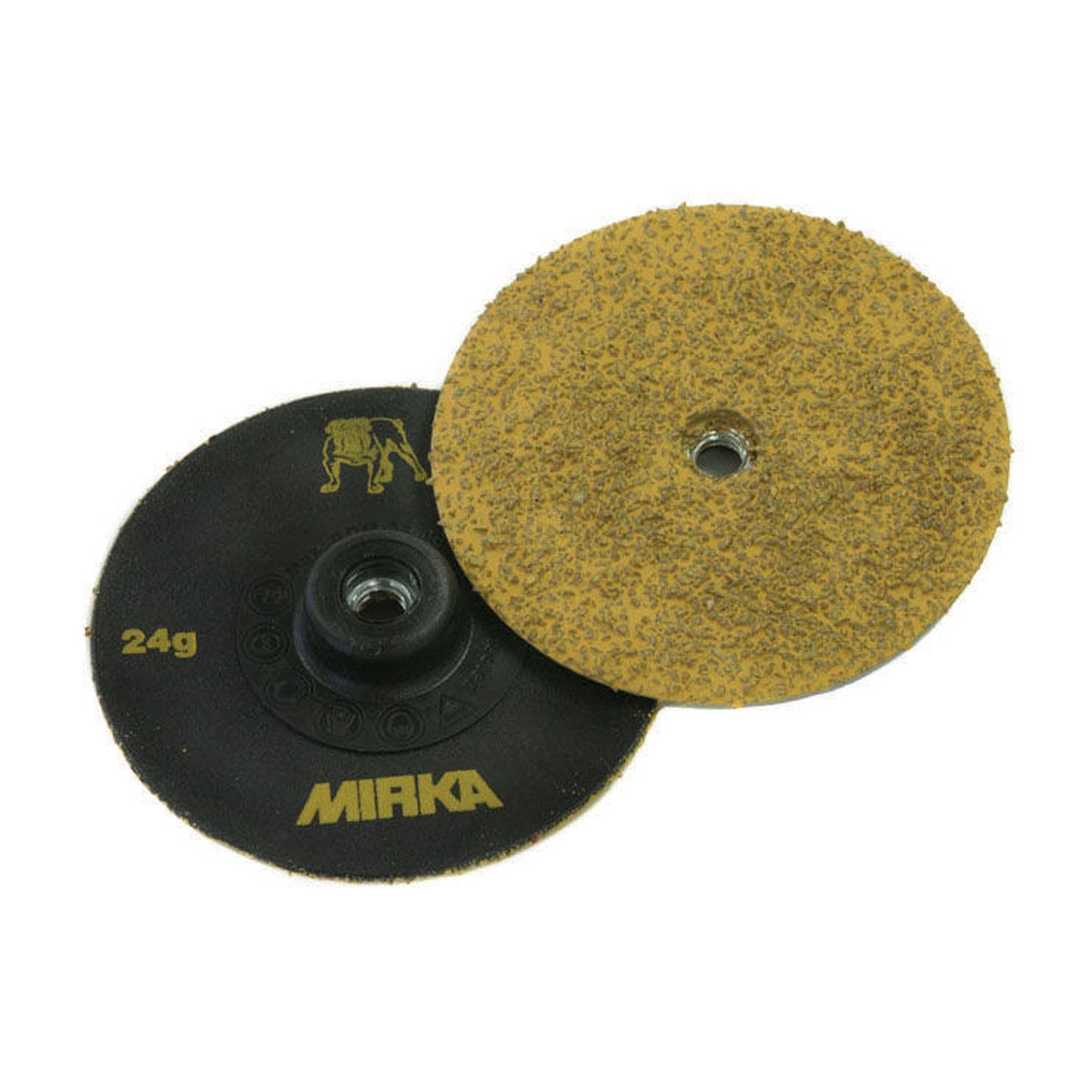 Mirka Trim-Kut Grinding Disc 3 inch P24 coarse abrasive disc for grinding metal, wood, fiberglass, and composite materials in shop and repair work
