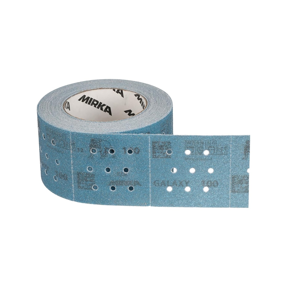 Mirka Galaxy Perforated Sanding Roll 2.75'' x 33.5' Grit 100 roll with perforated tear-off sanding sheets for hand sanding and sanding block surface prep