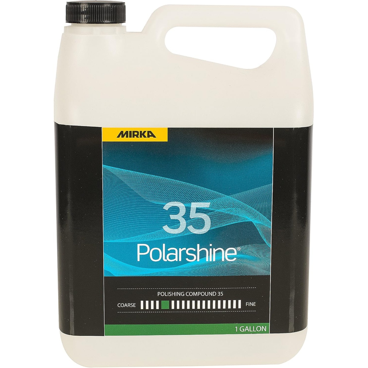 Mirka PC35-5L Polarshine Compound 5 liter coarse polishing compound container for metal and wood surface correction in a shop setting