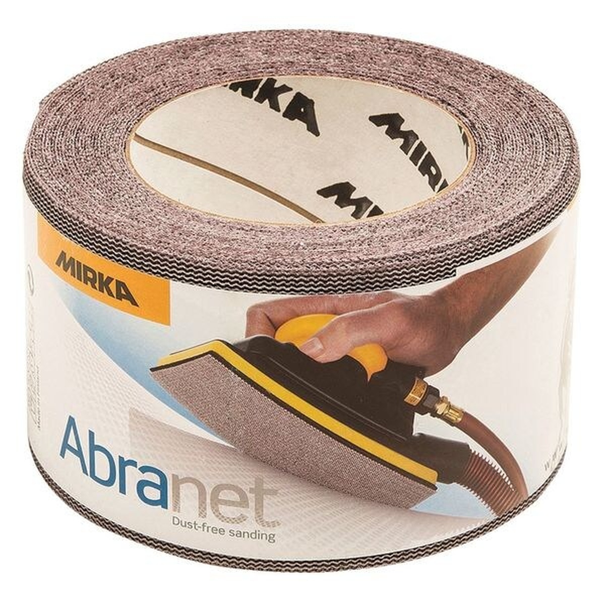 Mirka Abranet Mesh Grip Roll 4-1/2 in x 82 ft P400 Grit abrasive roll for fine sanding applications and dust-conscious surface prep