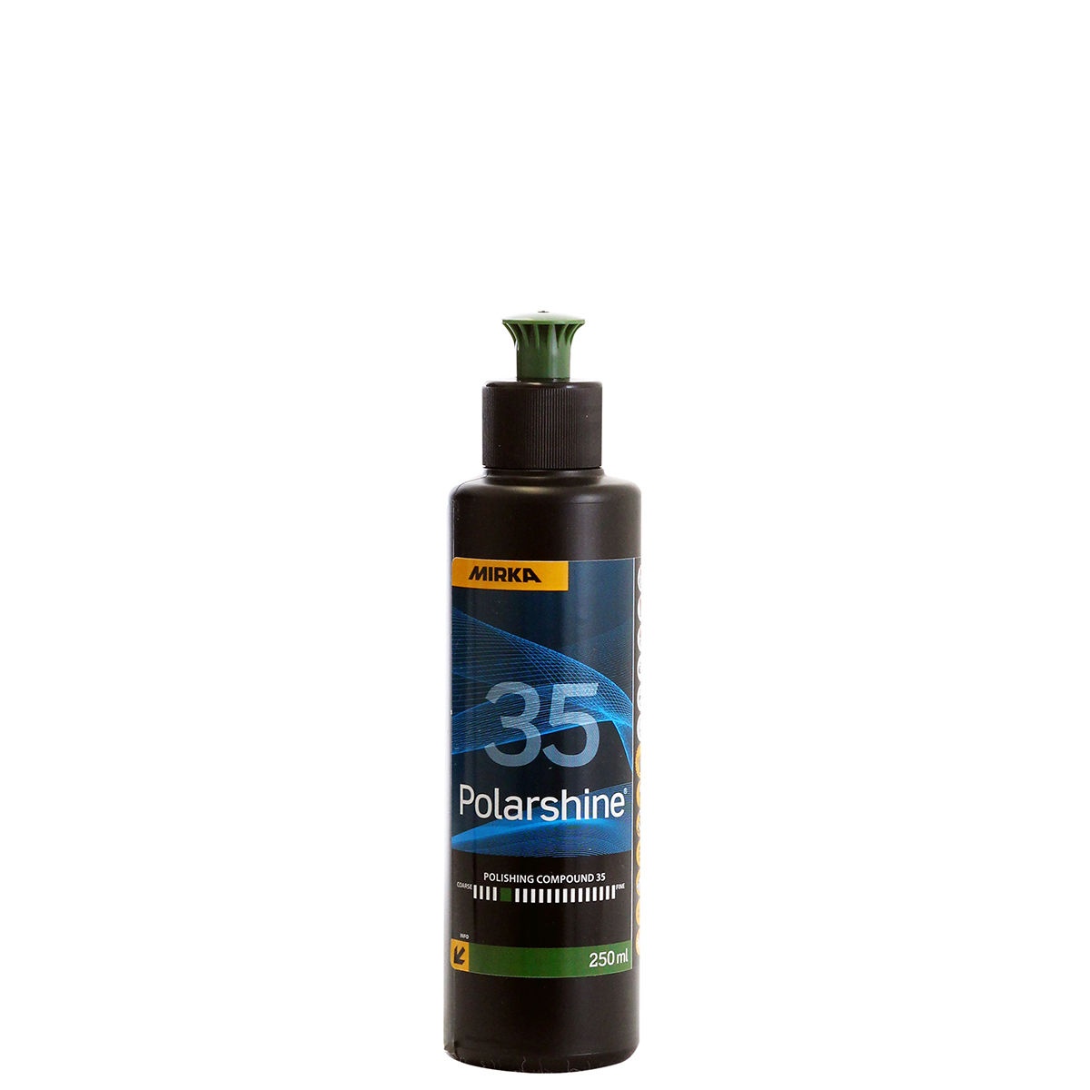 Mirka Polarshine 35 Polishing Compound 250 ml bottle for coarse polishing on gel coat, composite, and high-gloss lacquer finishing work
