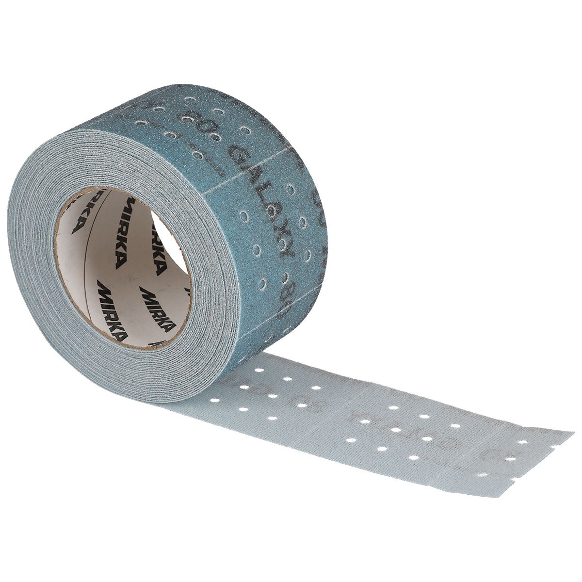 Mirka GALAXY 2.75 x 33.5 foot Perf-Roll Grip Multifit sanding abrasive roll with perforated sections for surface prep in a shop setting
