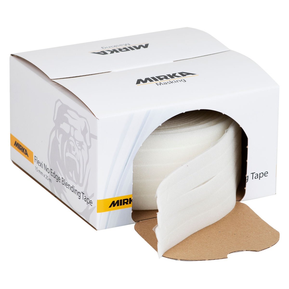 Mirka Flexi No Edge Blending Tape foam masking tape roll for curved edge masking and paint blending work in refinishing applications