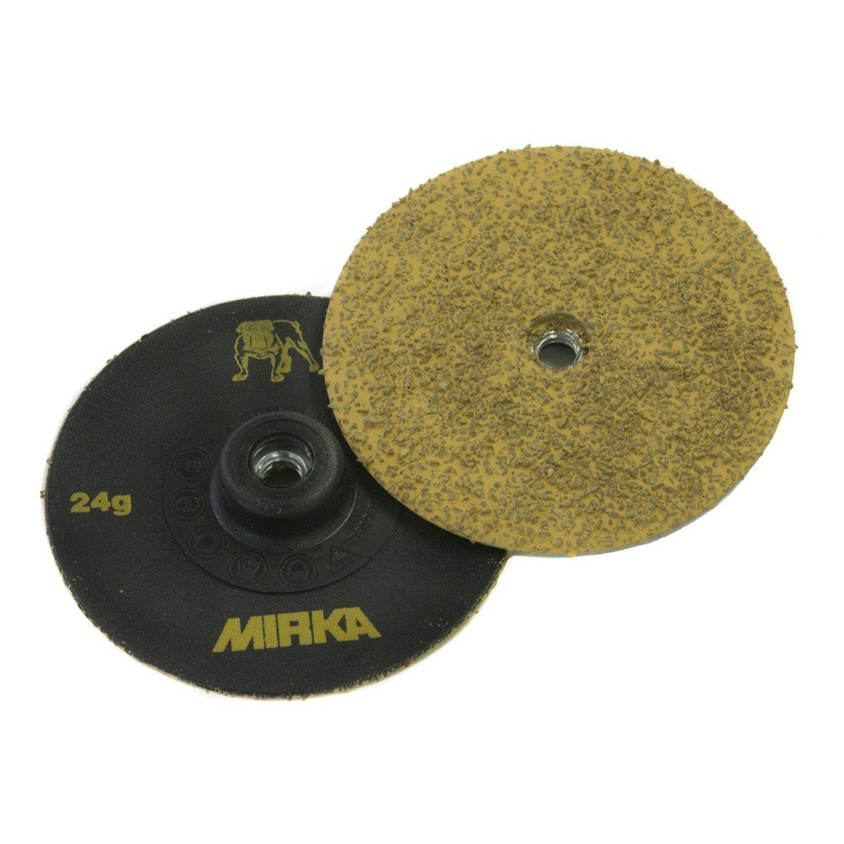 Mirka 63-500-036 5 in. Gold Trim-KUT Disc P36 abrasive grinding disc for fast material removal and trimming in shop grinding applications