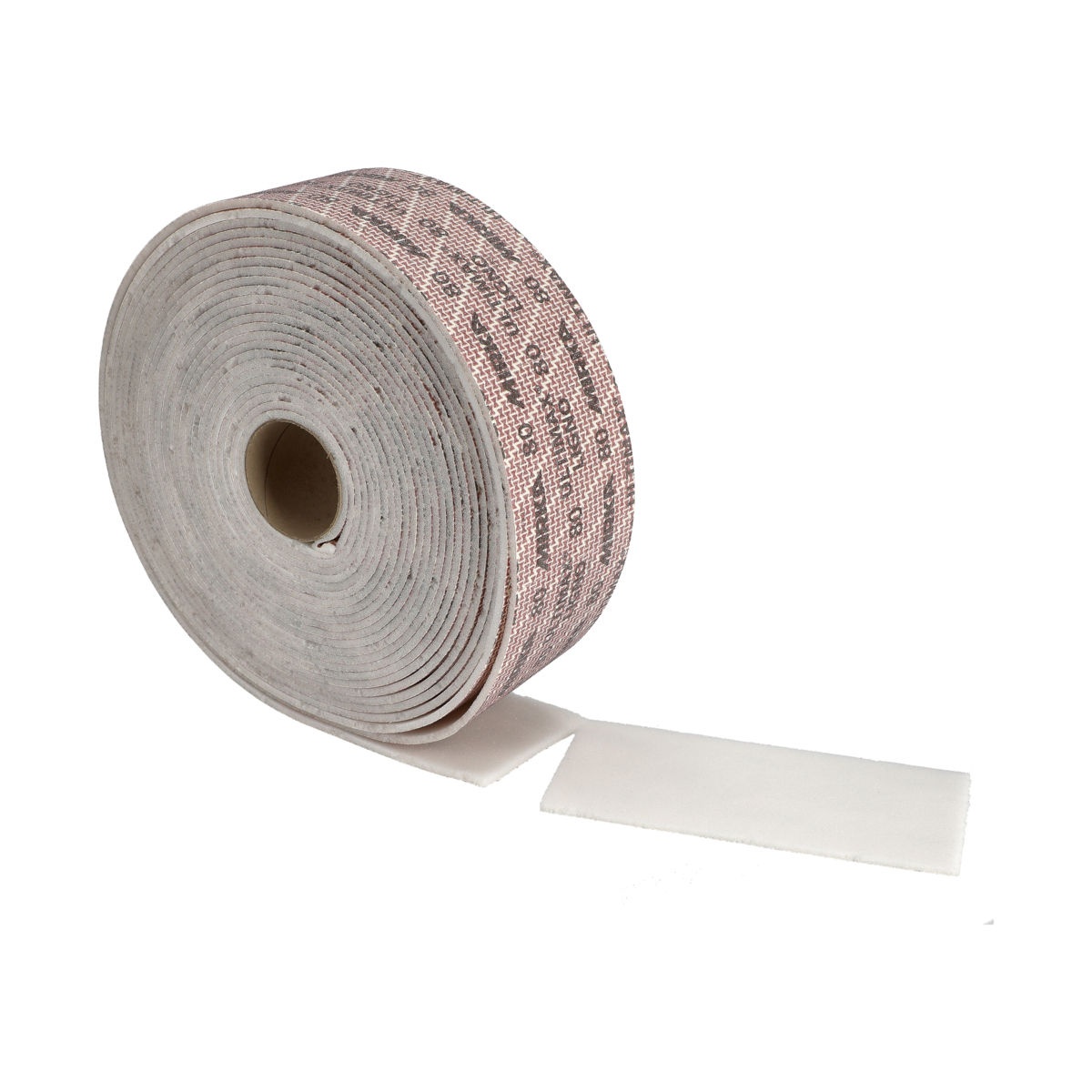 Mirka Ultimax Ligno Soft 4.5x5 Perf-Roll torn sheet from perforated abrasive roll for hand sanding wood edges and profiles