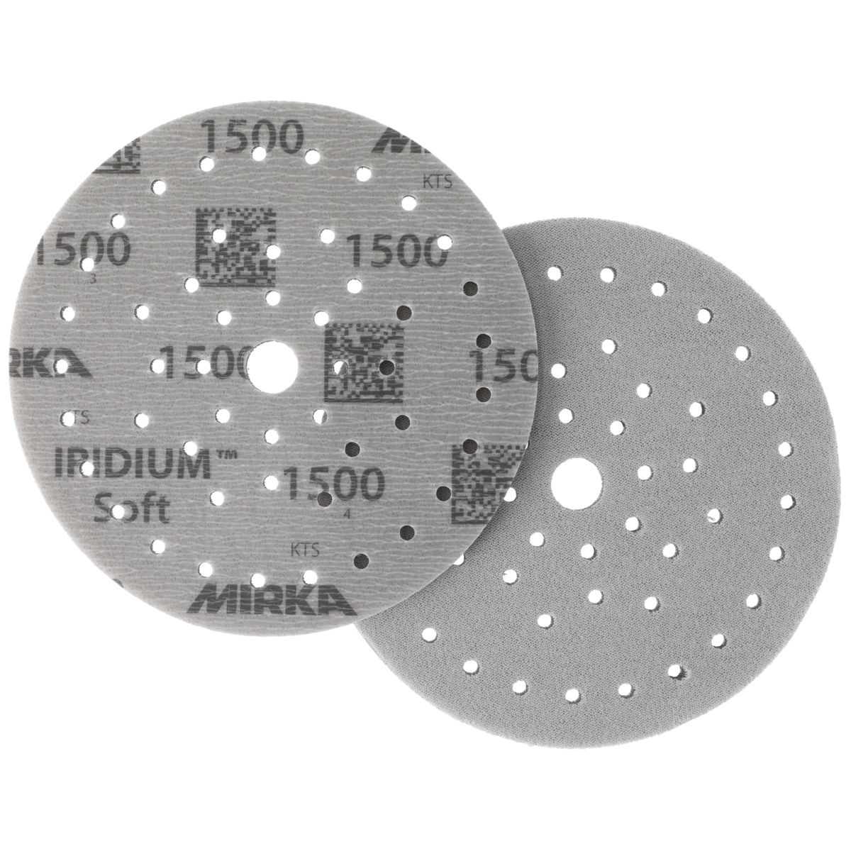 Mirka Iridium Soft 6 Inch Grip Multifit Discs abrasive face and grip backing for automotive paint and clear coat sanding