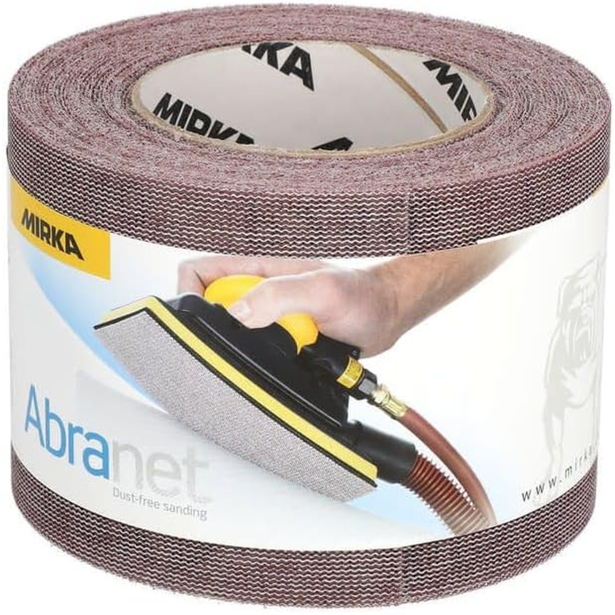 Mirka ABRANET 30 Ft. x 2-3/4 Inch P120 Grit Sanding Roll in roll form for cut-to-length sanding strips used with hand sanding blocks and sheet sanders