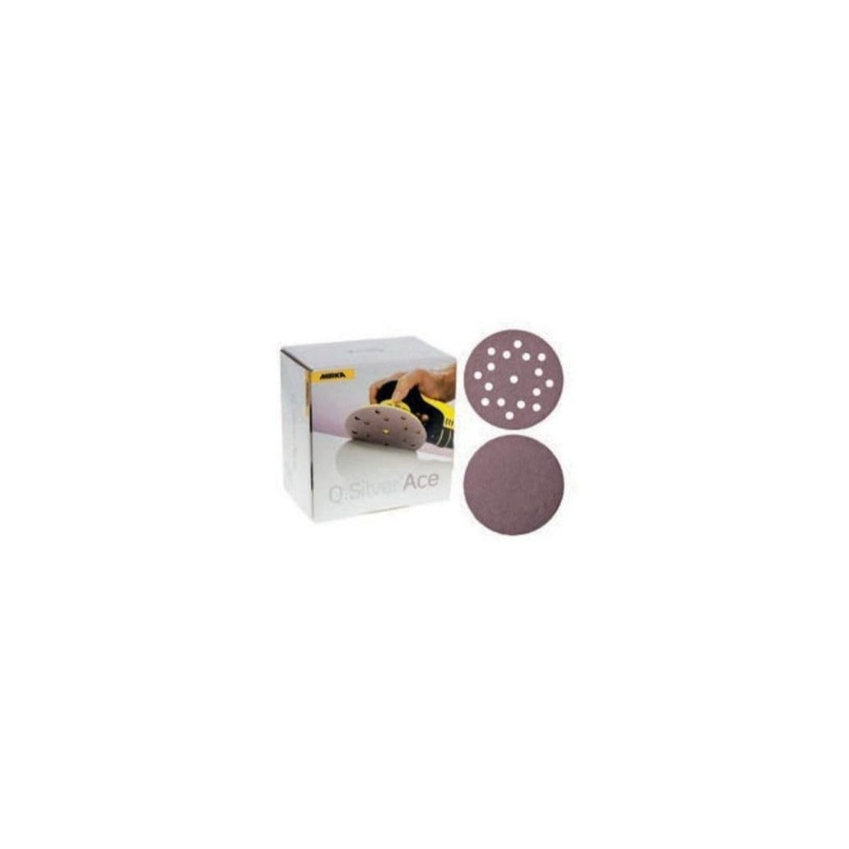Mirka 2C-622-1500 Q.Silver 6 Grip P1500 sanding disc with hook and loop abrasive discs for fine finishing and shop surface prep