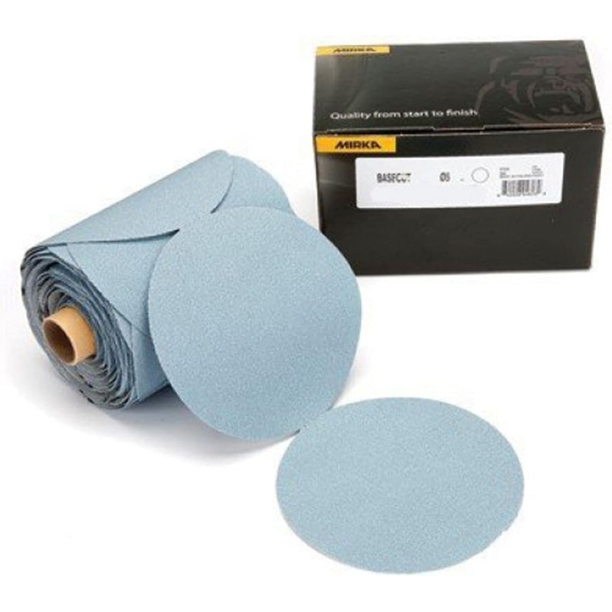 Mirka 2B-342-400 Q.Silver 6 Inch PSA Linkroll Sanding Disc 400 Grit roll and boxed pack for fine sanding and surface prep in shop work