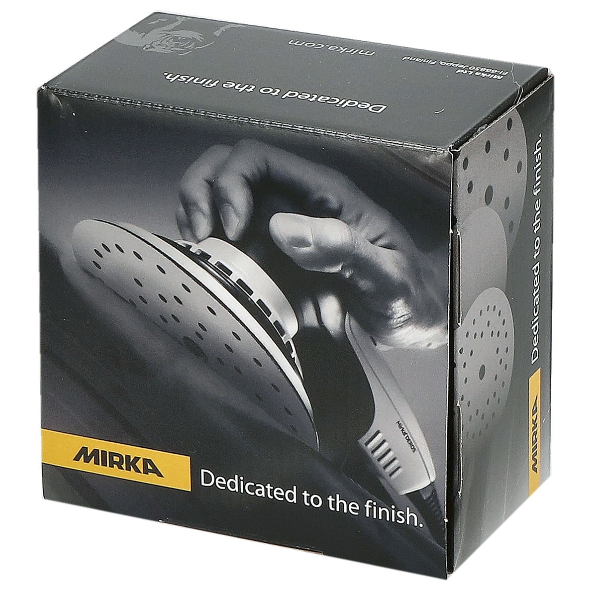 Mirka GOLD Multifit 5 in Grip Sanding Discs retail box packaging for a 50 count pack of 125 millimeter hook and loop sanding discs