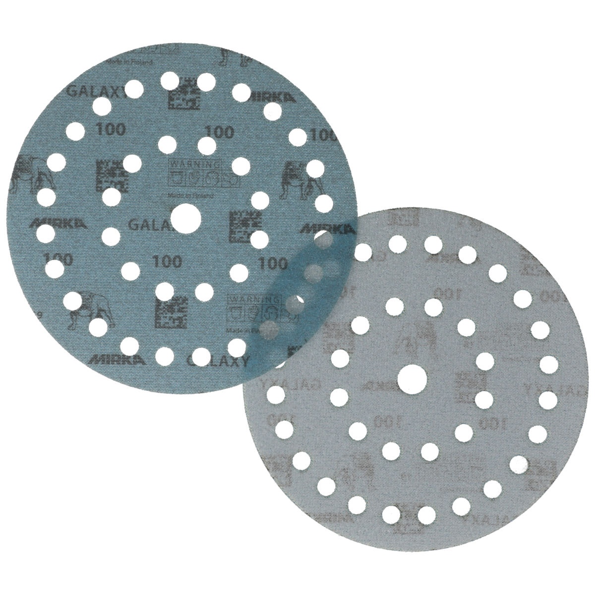 Mirka Galaxy 7 inch Disc 37H Grip sanding disc with hook and loop backing for dust-managed sanding on wood, filler, paint, and metal prep work