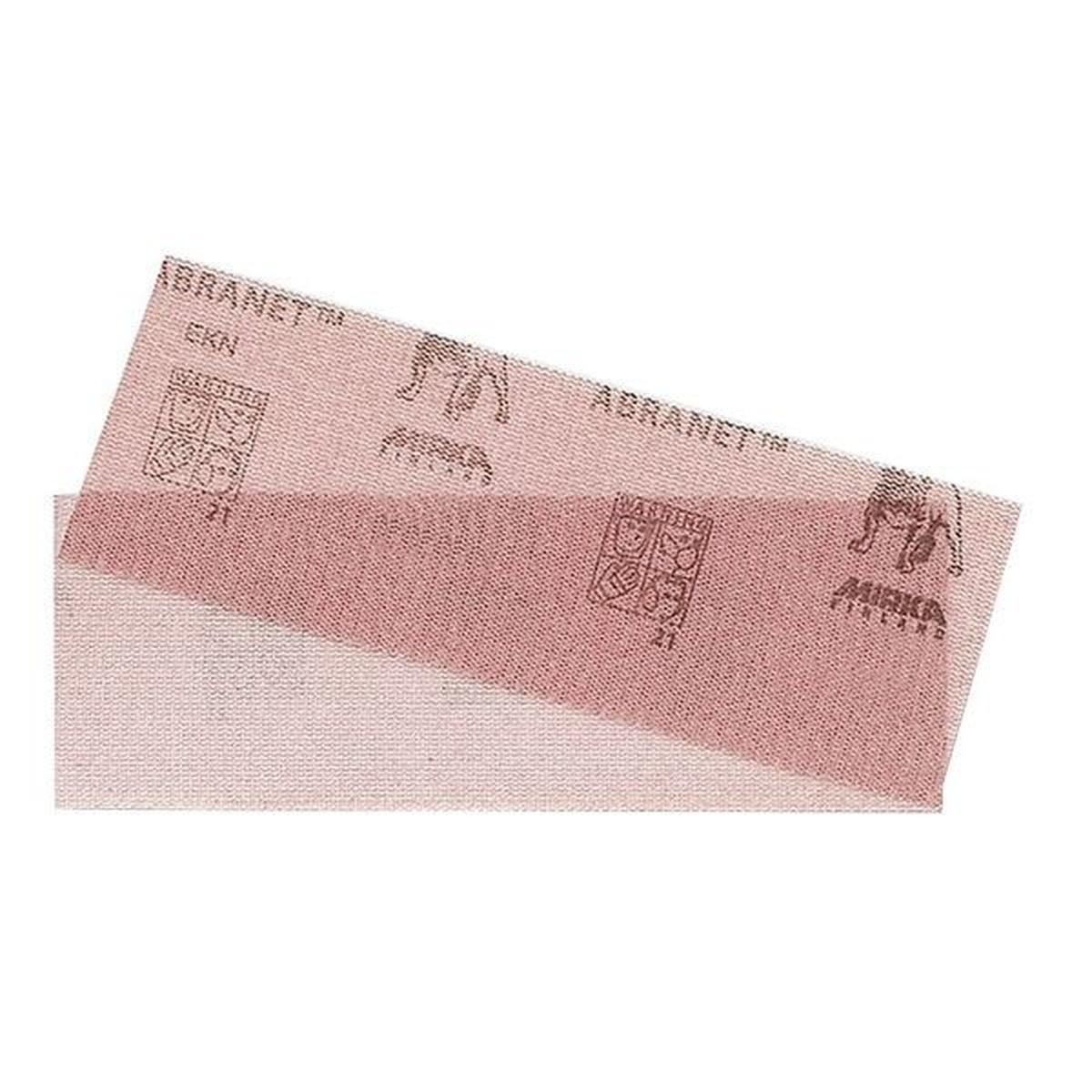 Mirka Abranet Mesh Grip Sheet P150 sanding sheet on a workbench for hand sanding and surface prep tasks