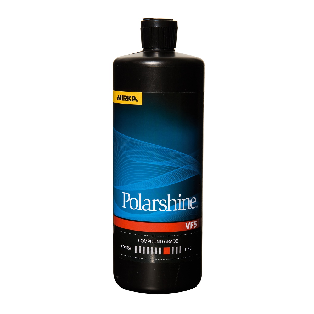 Mirka Polarshine 5 Polishing Compound 1L bottle for finish polishing and hologram removal in automotive and surface correction work