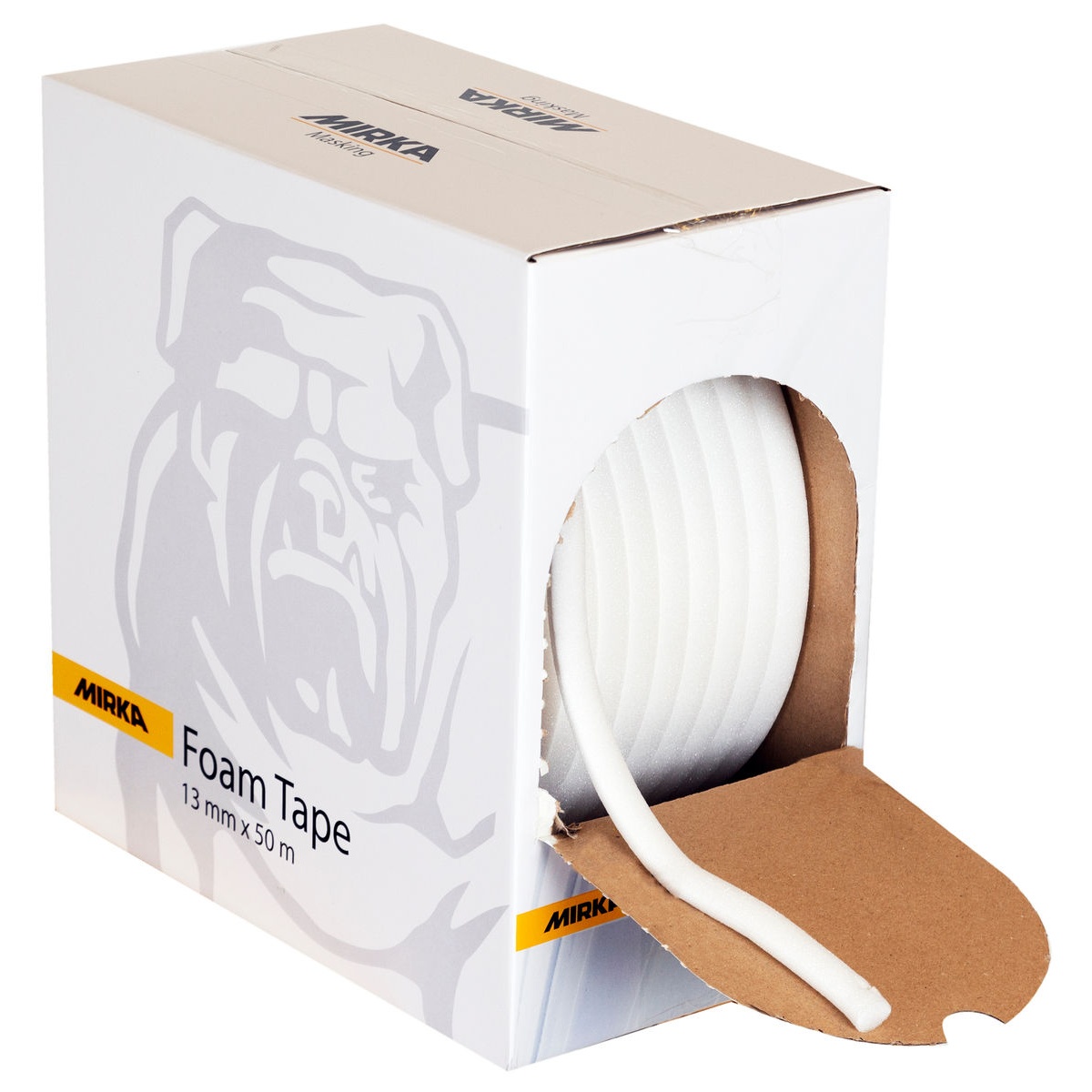 Mirka 9190113001 Foam Tape boxed roll for automotive masking and sealing bodywork gaps during paint prep