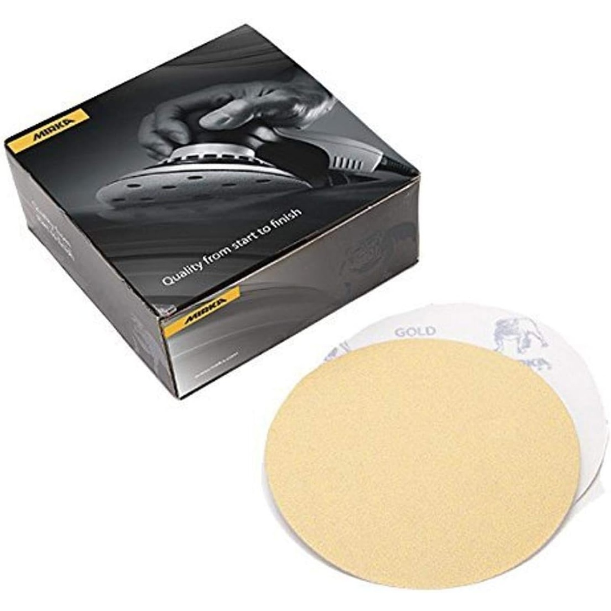 Mirka 23-622-040 Bulldog Gold Grip Disc 6 inch P40 sanding disc with hook and loop backing for coarse surface preparation in shop sanding work