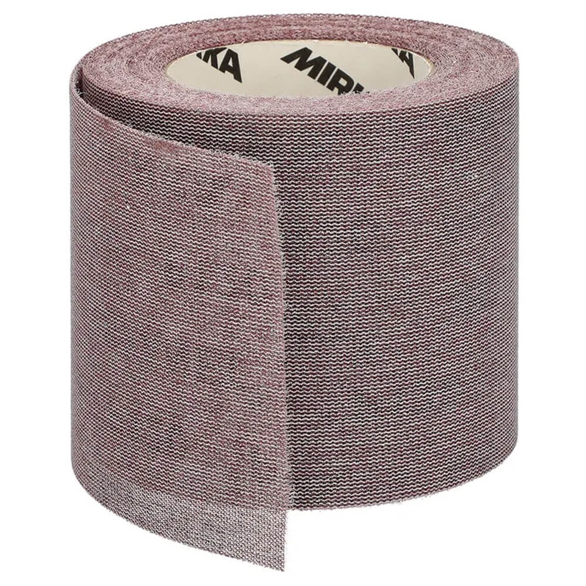 Mirka ABRANET 30 Ft. x 2-3/4 Inch P80 Grit Sanding Roll close-up showing mesh abrasive surface for wood metal primer and filler sanding