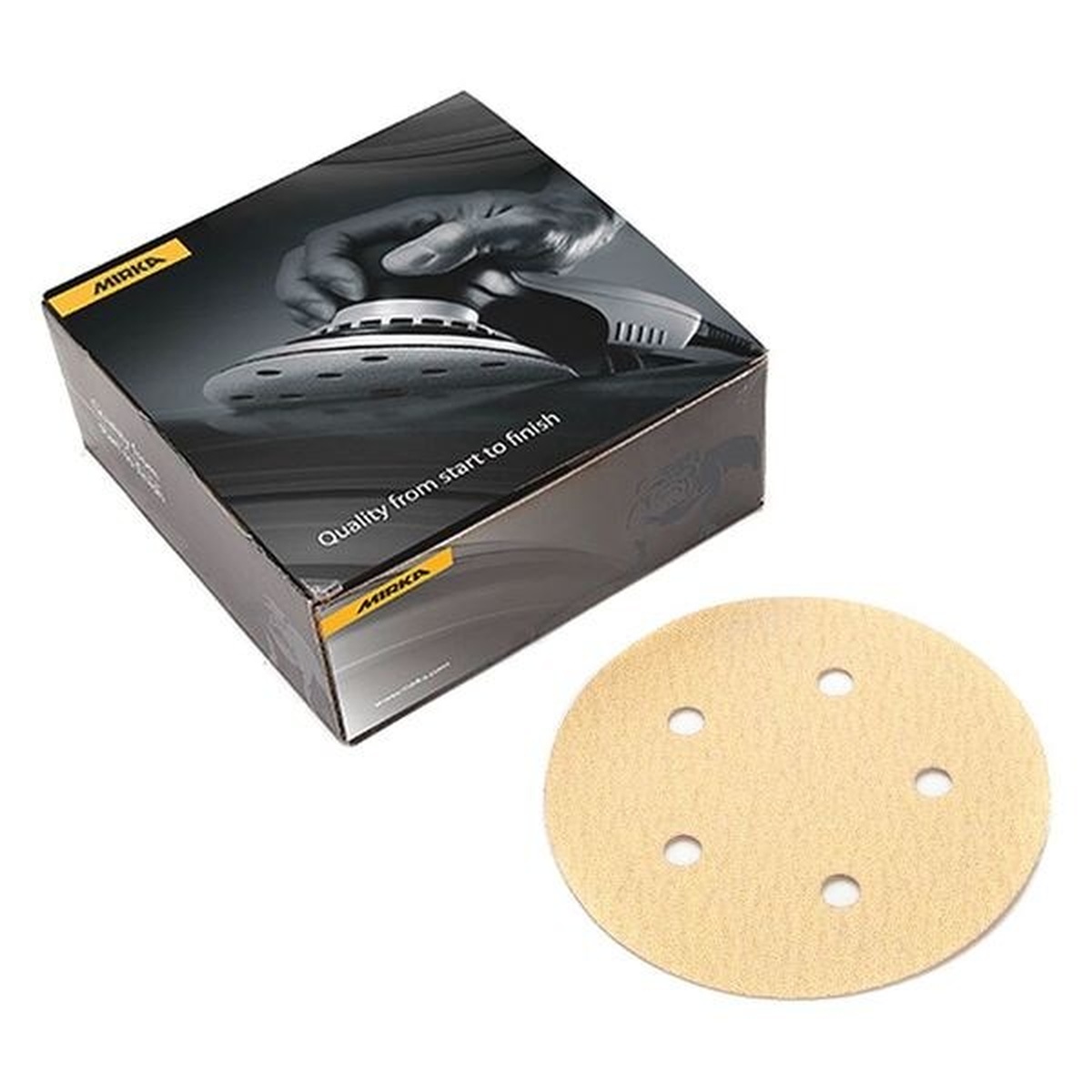 Mirka 23-321-100 Vacuum Disc 5 inch PSA sanding disc with 5-hole pattern for dust-extracted surface sanding in shop prep work