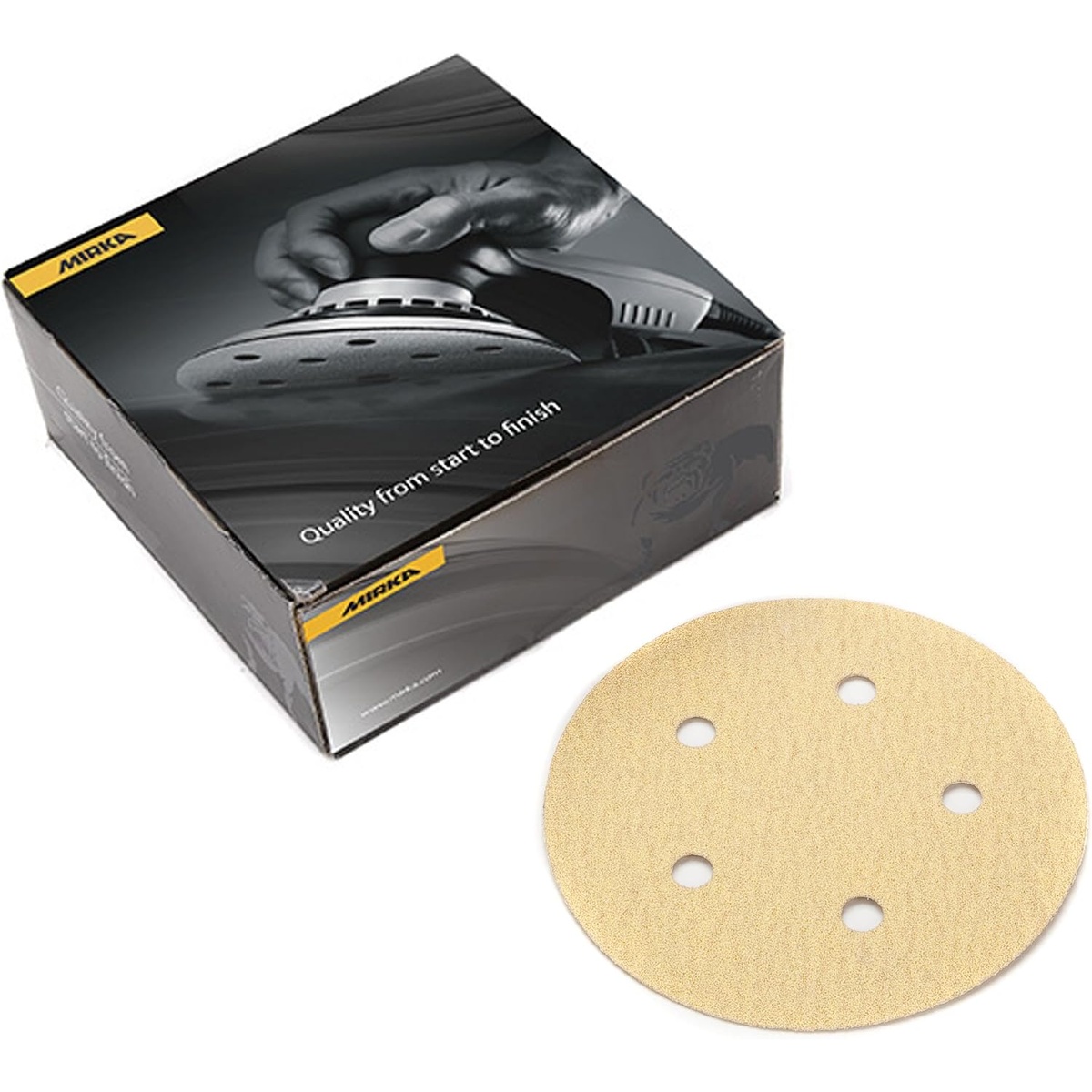 Mirka 23-321-400 Bulldog Gold 5-Inch 5-hole PSA Vacuum Disc 400 Grit with packaging for 5 inch PSA dust-extraction sanding systems