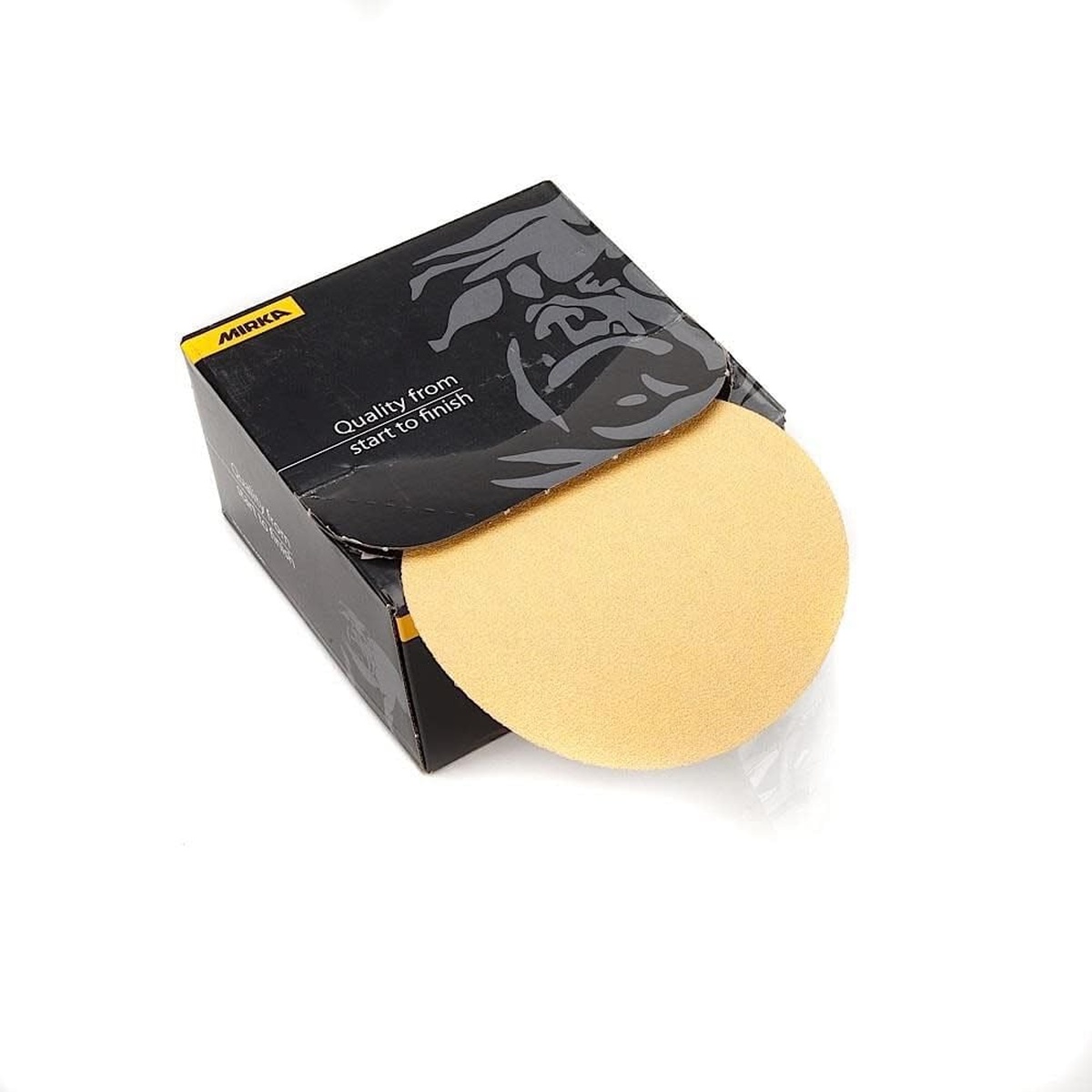 Mirka Gold Adhesive Sandpaper Discs 23-388-180 5 inch sanding disc pack for orbital sanding and finish prep in woodworking or automotive shop use