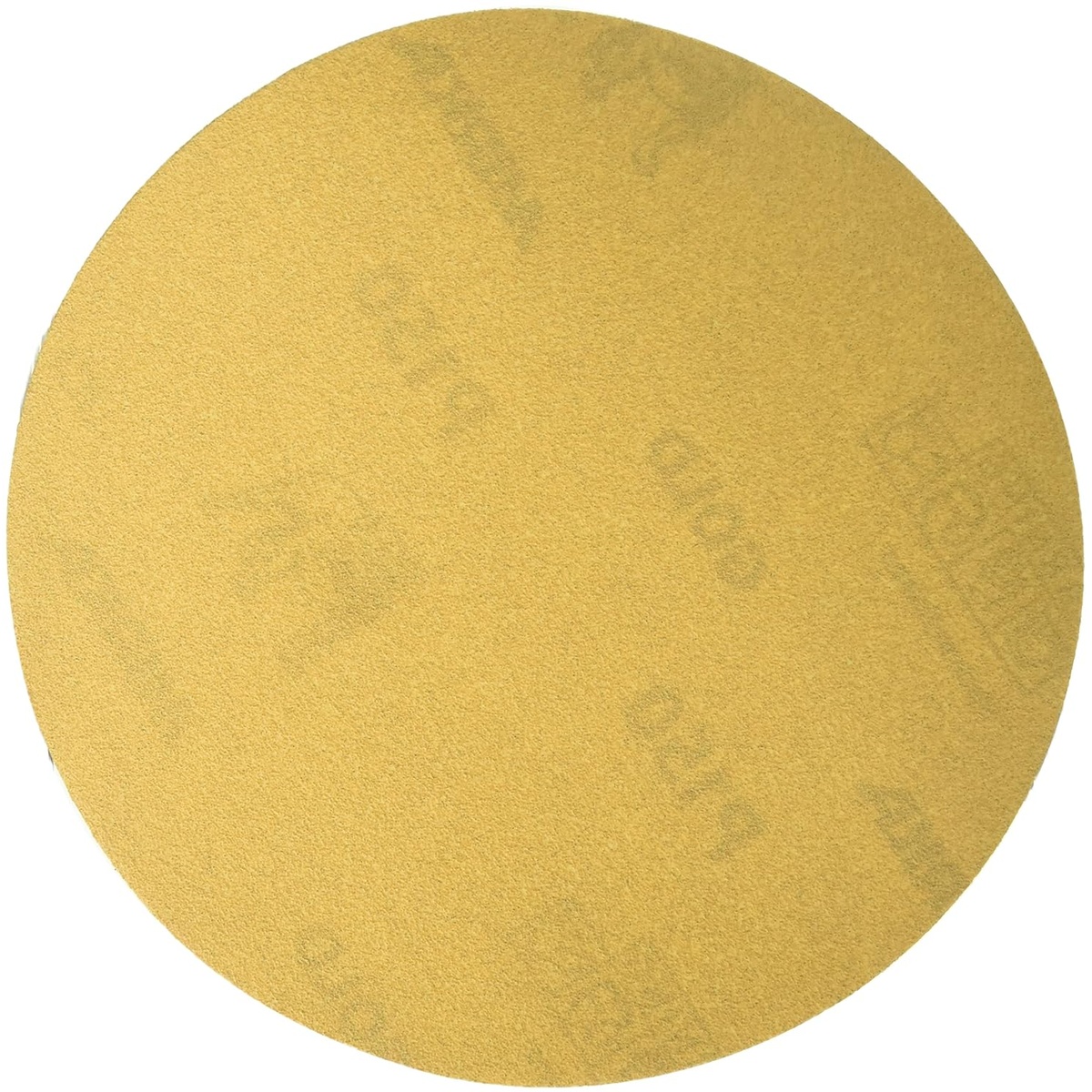 Mirka Gold Adhesive Sandpaper Discs 23-388-180 close view of 5 inch no-hole abrasive disc for wood sanding and coating prep