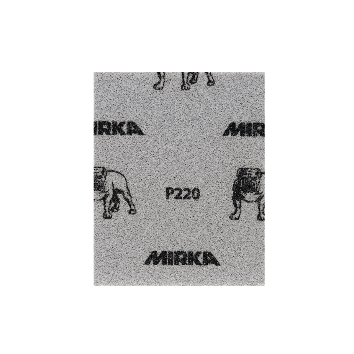 Mirka 1355-220 Soft Sanding Pad marked P220 grit for fine sanding and surface preparation before paint, coating, or finish application